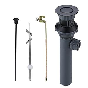 ARCORA Sink Drain with Overflow, Bathroom Sink Stopper with Lift Rod, Matte Black Drain for Vessel Sink