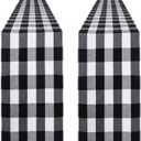 2 Pcs Christmas Checkered Tartan Table RunnerPlaid Xmas Classic Long Table Runner for New Year Party Dining Wedding Easter Banquet Decor 13 x 71 Inch (Black)