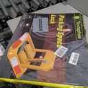 Tevlaphee Orange Foldable Parking Barrier, Cylindrical Lock, Double Lock Design for Extra Protection