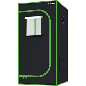 24''x24''x48'' Greenhouse Grow Tent with High Reflective 600D Mylar, Observation Windows and Removable Floor Tray for Indoor Plant Growing