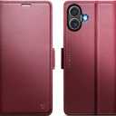 Tenifly for iPhone 17 Case Wallet with RFID Blocking Card Holder, PU Leather Kickstand Protective Flip Phone Cover Fit for iPhone 17 6.3" Red