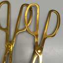 OMISTAR Gold Buffet Tongs Salad Tong Set of 2-10 Inch Double-Sided Stainless Steel Food Serving Bread Tongs with Scissor Handles for Cooking Buffet Catering Bread Pastry Dessert BBQ