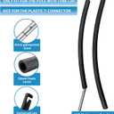 2 Sets Universal Trampoline Replacement Curved Net Pole, Curved Poles Kit for 10-16ft Frame, with Plastic Tube Cap, Mounting Hardware, Foam Cover Padding