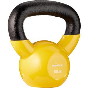 Amazon Basics Vinyl Kettlebell, 10 Pounds, Light Orange