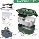 Electric Lunch Box for Adults,80W Heated Lunch Box-1.5L Electric Food Warmers, Portable Food Warmer for Travel & Work, Warming Soup & Reheat, Loncheras para Hombres de Trabajo,1*Container
