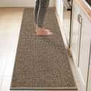 BEQHAUSE Kitchen Runner Rugs 24"x84", Non-Slip Kitchen Mats for Floor, Super Absorbent and Stain Resistant Kitchen Rug, Machine Washable Rugs for Kitchen, Hallway, Laundry & Sink, Taupe
