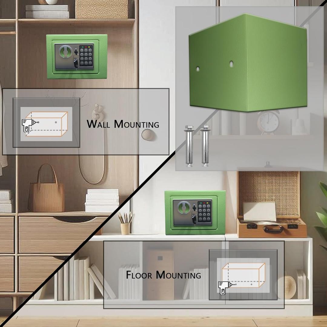 Yuanshikj Electronic Deluxe Digital Security Safe Box Key Keypad Lock Home Office Hotel Business Jewelry Gun Cash Use Storage money 