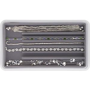 Stax Jewelry Necklace Organizer Tray, Pearl Grey 16 x 9 x 1.5 inches