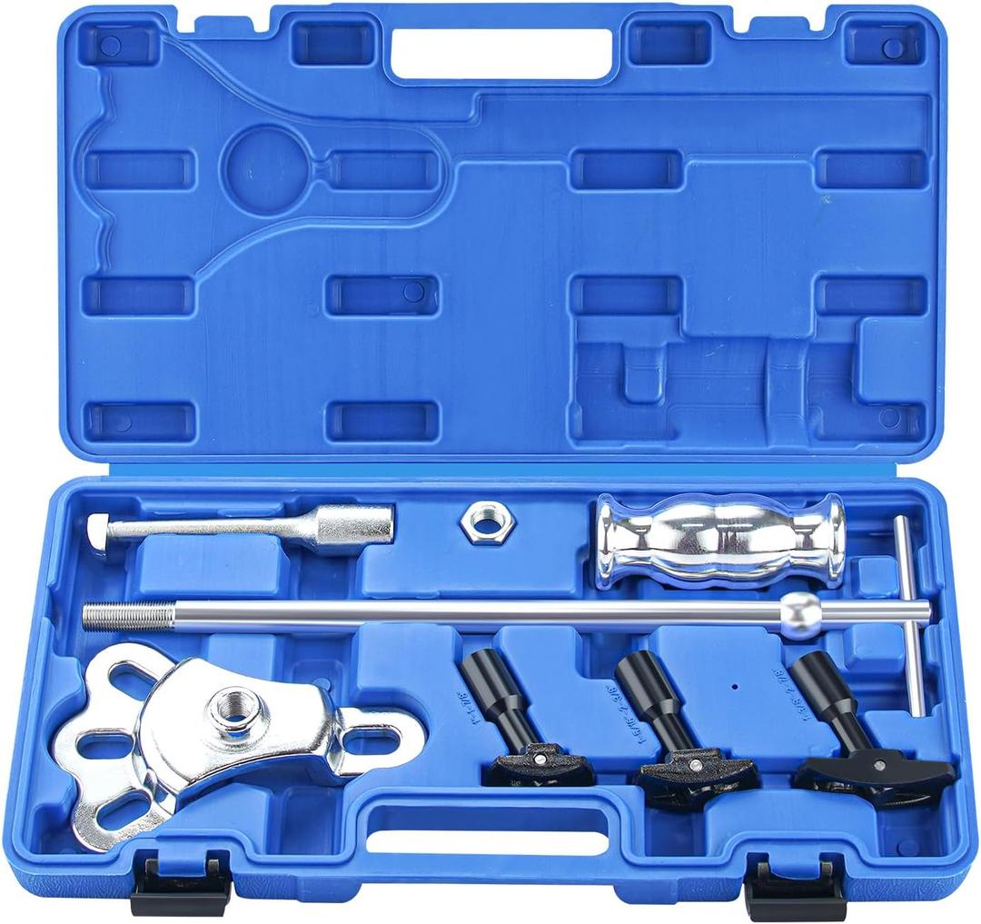Rear Axle Bearing Puller Tool Axle Seal and Bearing Remover Set with Slide Hammer Yoke and 3 Rear Axle Puller Adapters, 1" to 2-7/8" IDs