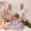 ZAIBIANHAO Fairy High Chair Banner - Mushroom Wildflower Highchair Banner,Yarn Tassel Fairy First Birthday Decoration,Cake Smash Flower Garland Party Supplies