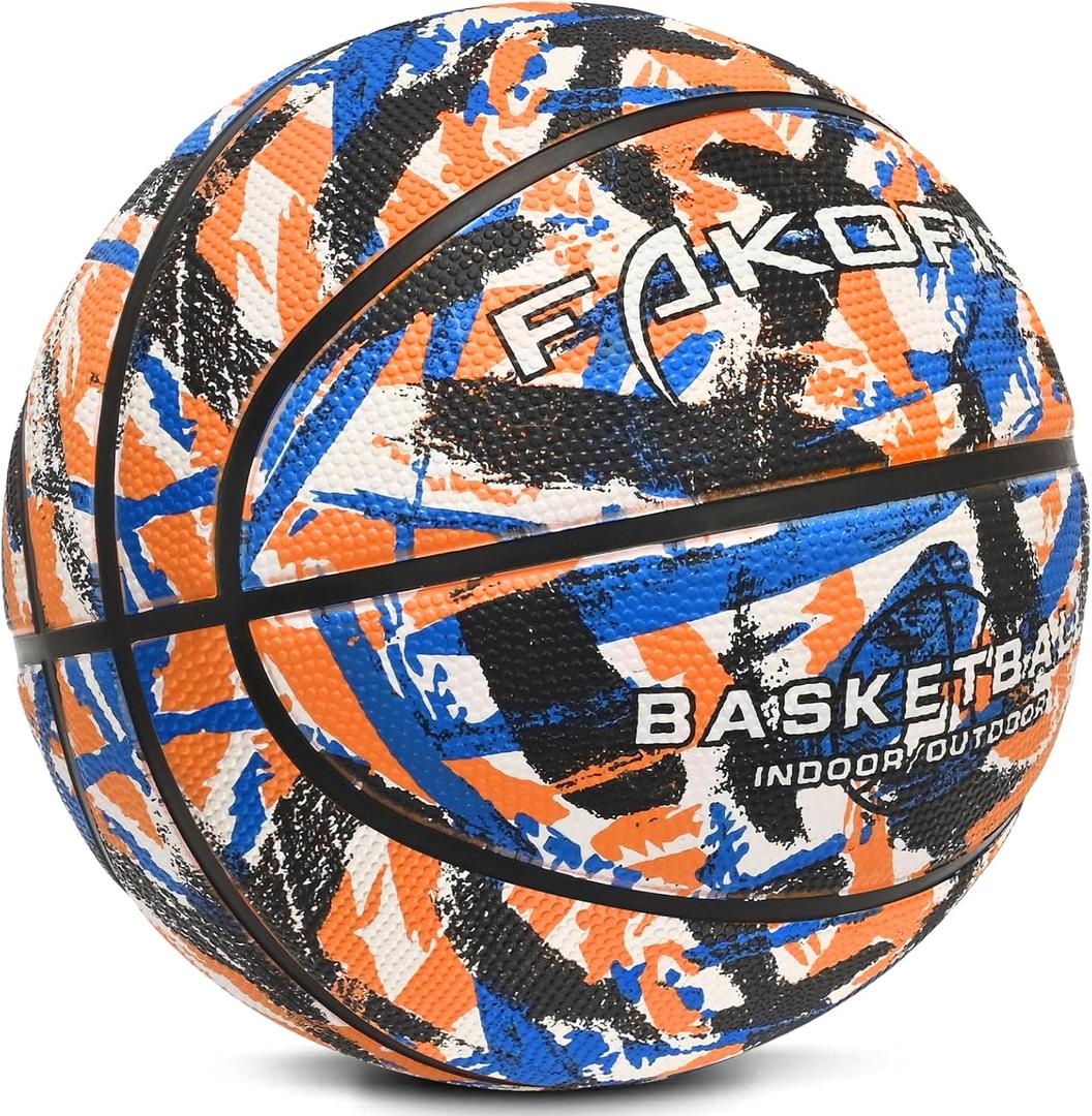 Kids Youth Basketball Size 3/4/5 (22''/25.5"/27.5") Premium Rubber Basketball for Boys Girls Age 3-14 Indoor Outdoor Pool Play (Gift for Children), Mixed Orange