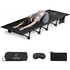 HITORHIKE Camping Cot Compact Folding Cot Bed for Outdoor Backpacking Camping Cot Bed (Black)