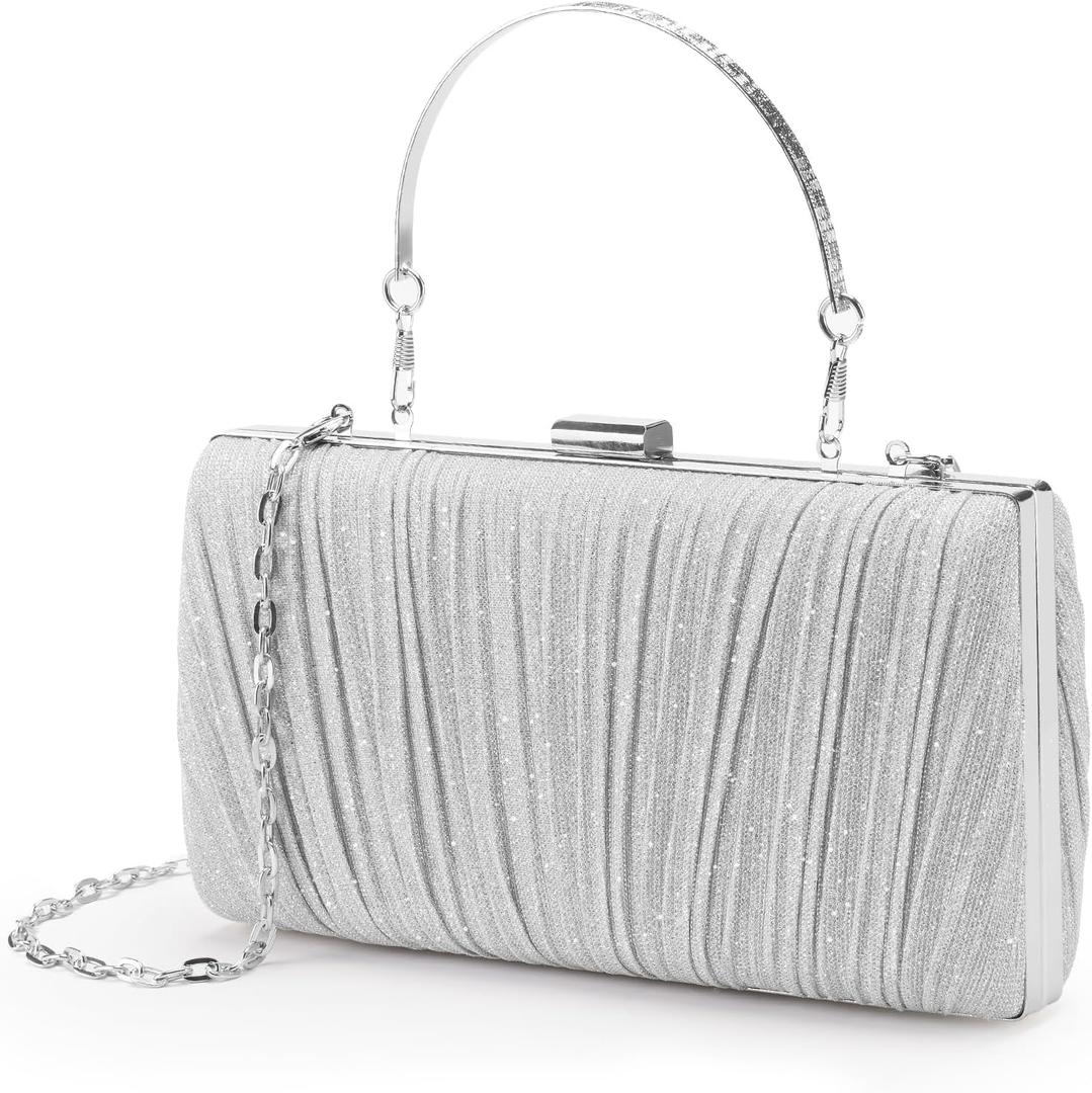 Clutch Purses for Women Evening Clutch Pleated Evening Handbag with Prom Party Wedding Engagement