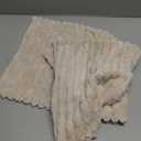 Kevin Textile Soft Plush 14x36 Inch Long Lumbar Pillow Cover 1 Pack, Luxury Fluffy Faux Fur Striped Flannel Rectangle Body Cushion Case for Couch Sofa Chair Bed Home Decor, Beige