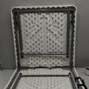 SKOK 330lbs Folding Picnic Table 4/6/8 Foot Adjustable Height, 4/6/8FT Plastic Table Portable w/Handle, Utility Commercial Craft Sewing Card Table w/Heavy Duty Frame for Party Events