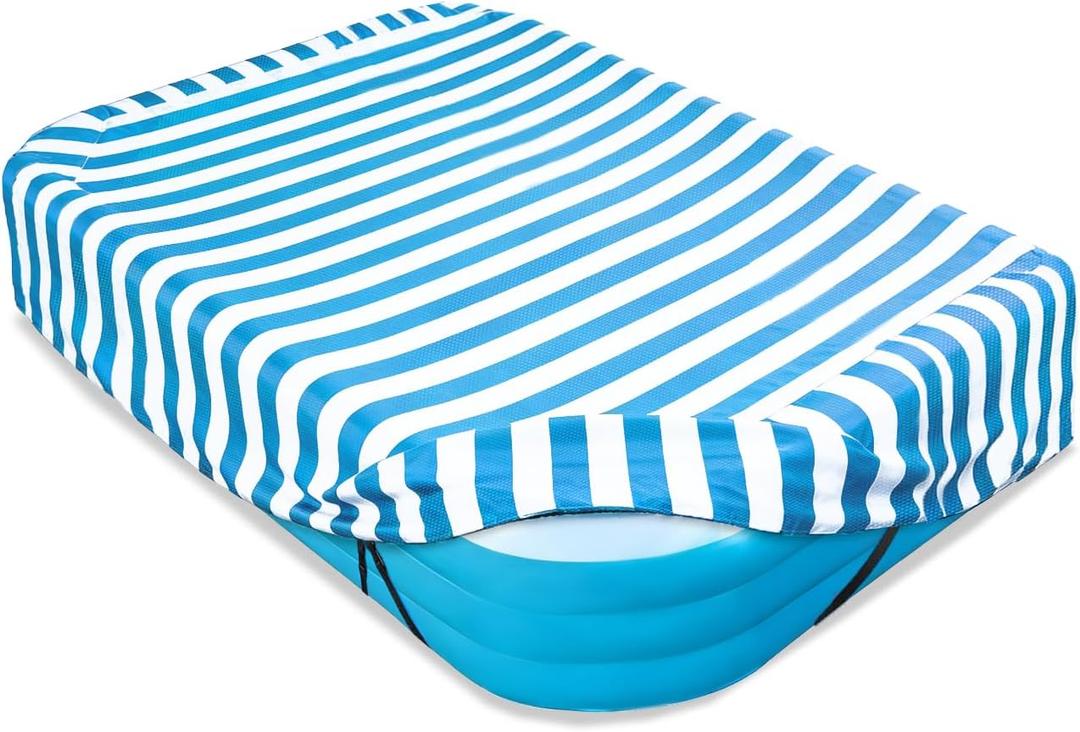 Rectangular Pool Cover,Waterproof Cover for 90" L x 60" W Inflatable Pool, 7' x 4' Rectangle Above Ground Swimming Pool Cover, with Elastic Band Increase Stability(Cover only,Blue)