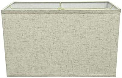 Aspen Creative 36006, Transitional Rectangular Hardback Shaped Spider Construction Lamp Shade in Flaxen, 8" + 16" wide (8" + 16") x (8" + 16") x 10"