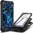 Compatible with Gabb Phone 4 Case with Tempered Glass Screen Protector, [16FT Military Grade Drop Tested] Full-Body Protective Shockproof Rugged Bumper Cover (Sapphire)