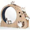 5-in-1 Cat Wheel,Cat Exercise Wheel,41.3" High Large Cat Wheels for Indoor Cats,Cat Treadmill Running Wheel for Indoor Cats with Silent Wheel,Cute Furniture Toys (Grey)