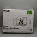 DIGGS Evolv Dog Crate - Slim, Durable Dog Kennel with Removable Ceiling Panel and Modular Design - Safe, Stylish, and Convenient (Ash, Small)