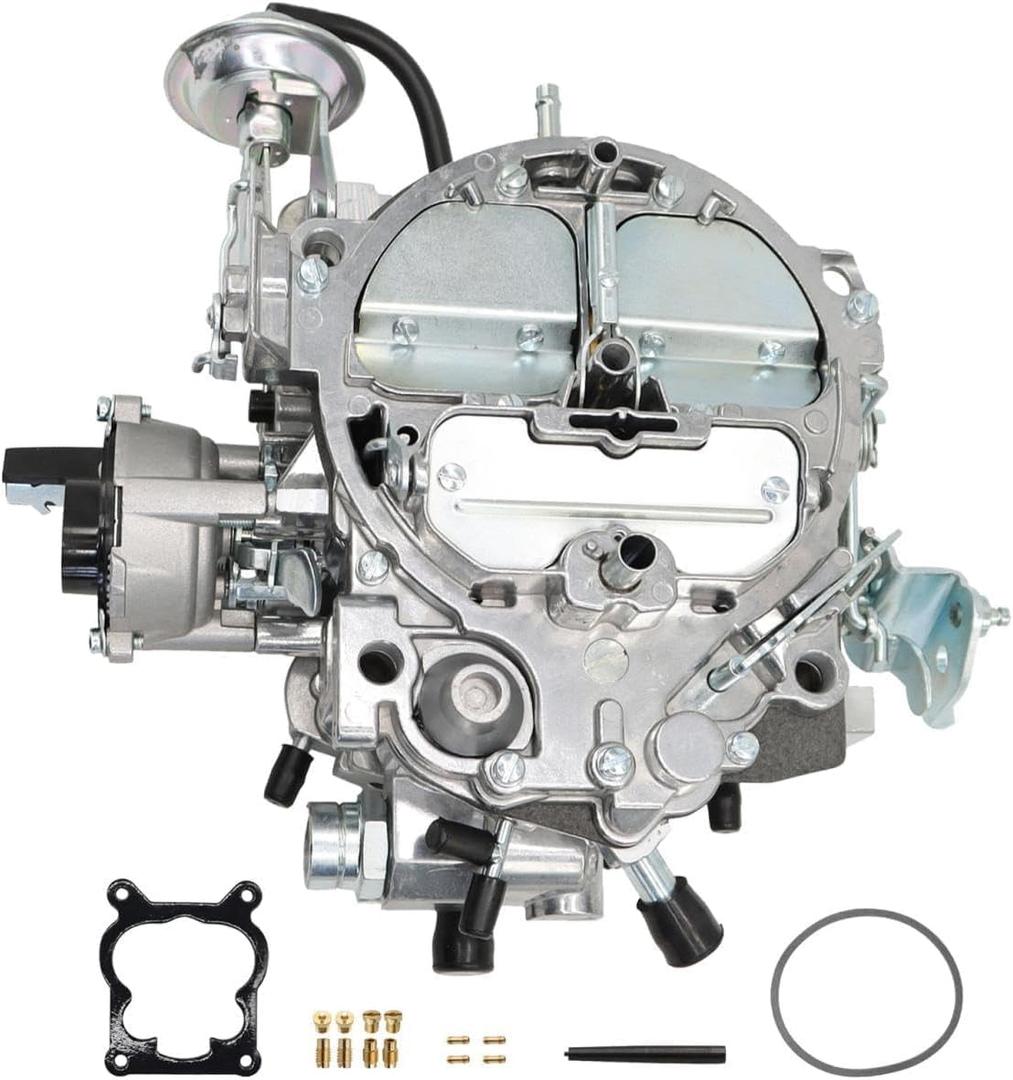 4 Barrel Carburetor for Rochester Quadrajet 4MV 1904R 1906R Carb Vacuum Secondary 750 CFM Compatible with 1980-1989 305-350c.i.Engines Electric Choke W/Gaskets Jets