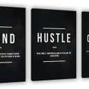 Yetaryy Motivational Poster Inspirational Wall Art 3 Pieces Canvas Painting Lion Artwork for Living Room Office Modern Home Decor Prints Pictures Wall Decor Framed Ready to Hang [48''Wx 24''H]