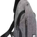 Sling Bag Crossbody Backpack Over the Shoulder Bag for Men Women Travel Outdoors, Lightweight Sling Chest Pack (Large, Grey)