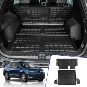 Rongtaod Cargo Mat Compatible with 2018-2024 Chevrolet Equinox GMC Terrain Trunk Mat Cargo Mat Cargo Liner Back Seat Cover Protector 2023 Chevy Equinox Accessories (Backrest Mats+Trunk Mats)