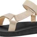 Women's Original Sandals Comfortable Quick-Drying Casual Sport Sandal Walking Hiking Water Sandals With Arch Support, Champagne US 9