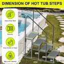 RV Steps with Handrail, 4 Step Hot Tub Steps with Non-Slip Mats