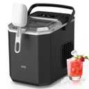 WIE Countertop Ice Maker, 26lbs/24H Portable Ice Machine with Handle,9 Bullet Ice Cubes in 6 Mins,Self-Cleaning Compact Icemaker with Selectable Ice Size for Home Kitchen/RV/Camping/Party, Black