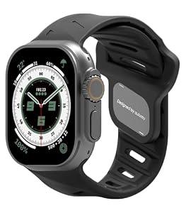 Aulumu A02 Sports Watch Band | Fluoroelastomer | for Apple Watch 42/44/45/46/49 mm | Fashions Waterproof Strap - Black