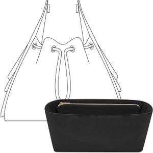 Purse Organizer Insert for CHANEL 25 Hobo Small Bag, Custom Fit Inside Premium Lightweight Water Resistant Handbag Insert with Zipper(Matte Black)