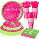 168 Pcs Last Pickle Bachelorette Party Decorations Plates Bow Napkins Party Supplies Funny Pickle Theme Tableware Dinnerware for Bachelorette Birthday Wedding Decor