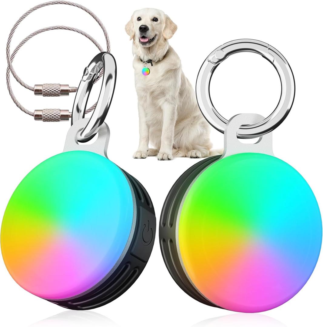 Dog Collar Light, 4 Modes, Rechargeable, IP68 Waterproof, 2 Pack