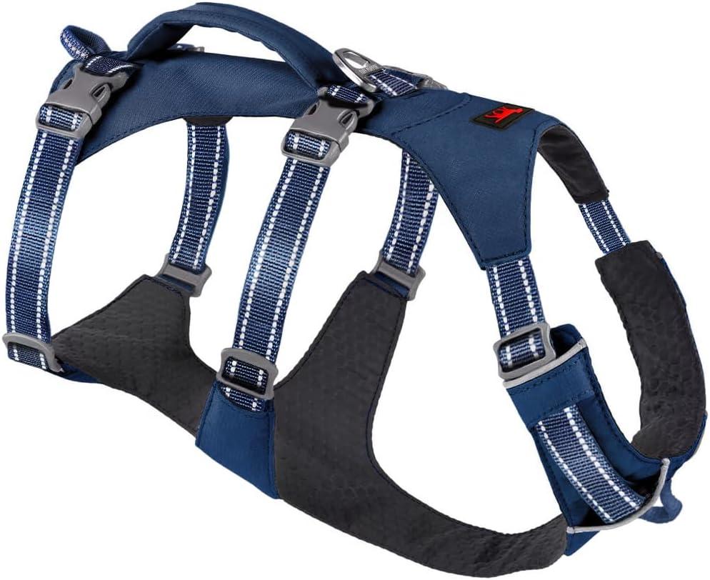 Tuff Pupper Escape Proof Dog Harness for Extra Large Dogs | No Pull Lightweight Adjustable Harness | No Escape Multifunctional Outdoor Pet Gear | Strong Durable Breathable | Secure Comfortable Fit (Twilight Blue)