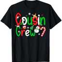 Cousin Crew Christmas Xmas Lights Family Matching Pajamas T-Shirt Size L, Black