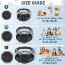 Portable Pet Playpen for Medium Dogs & Cats, Foldable Puppy Safety Pen with Removable Zipper Top, Breathable Mesh Dog Delivery Room, Indoor Isolation Cage for Pets (Light Grey, Medium)