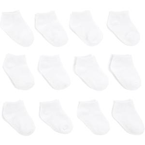 Simple Joys by Carter's Baby Boys' 12-Pack Socks (0-6 Months, White Crew)