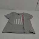 Fight Breast Survivor American Flag Breast Cancer Awareness T-Shirt L