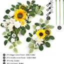 Wedding Decor (Pack of 2) Welcome Sign Flower Backdrop Garland for Ceremony Reception Wall Easel Home Decoration Entryway Faux Outdoor Board Head Table Decor (Sunflower)