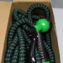 Flexi Hose with 8 Function Nozzle, 50FT - Lightweight Expandable Garden Hose, No-Kink Flexibility, 3/4 Inch Solid Brass Fittings and Double Latex Core - Green