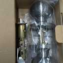 Estmoon 6 Pack Brushed Nickel Door Knobs, Privacy Door Lock Silver Keyless Door Handle with Lock for Bathroom Bedroom, Keyless Door Hardware