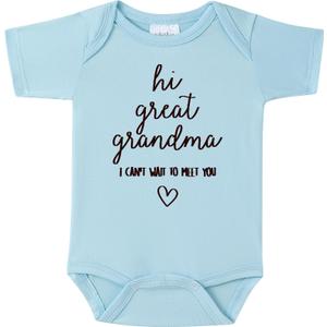 New Pregnancy Announcement Gift,Hi Great Grandma I Can't Wait to Meet You Baby Announcement Bodysuit,Baby Coming Soon Announcement Reveal Ideas for Grandparents,Husband,Aunt(0-3 months,Navy)