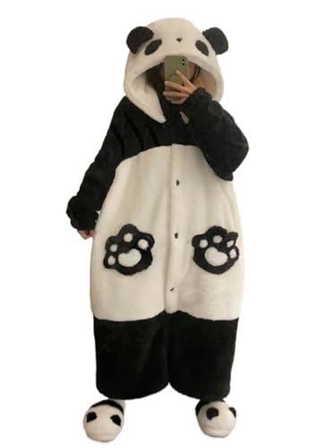 ZITEZHGO Cute Wearable Blanket Hoodie for Adult Women Men Kawaii Animal Fun Blanket Carpet Warm Cozy Hoodie Blanket Pajamas (Panda,XL)