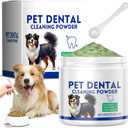 Mimo Style Dog Dental Powder, Dog Teeth Cleaning Powder, Targets Tartar & Reduces Plaque & Bad Breath - Teeth Cleaning Made Easy Eliminate - Meat-Flavored Formulated