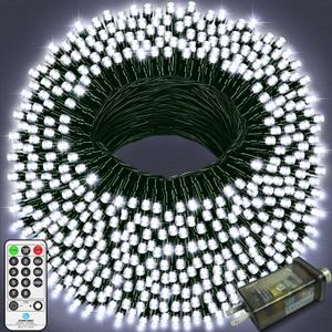 551 FT 1500 LED Christmas Lights Outdoor String Lights 8 Modes & Timer Twinkle Fairy Lights Plug in Waterproof LED String Lights for Xmas Yard Tree Patio Wedding Holiday Party Decorations (Cool White)