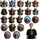 20 PCS Skull Heat Transfer Vinyl Stickers, Beast Animal Head Western Cowboy Style Iron On Patches for T-Shirts, Hoodies & Clothing Accessories, DIY Craft Decals, 9.8 inches x 9.4 inches