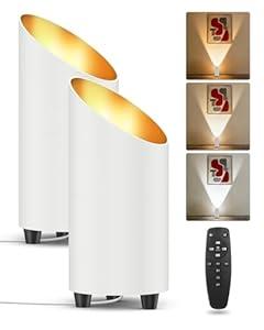 2 Pack Uplighting Indoor, LED Floor Can Lights with Remote and Timer, 3 Color Temps Dimmable Spotlight for Corner Sofa Plant Home Accent Lighting, 5.9 FT Plug Cord & Foot Switch, White