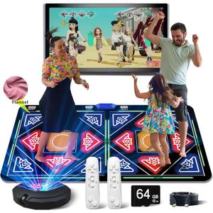 HDMI Musical Electronic Dance Mats with Camera,It Features 1030 Games、700 Songs、64G Memory Card and 81 MV,Double User Fitness Dance Pad Dancing Mat for Kids & Adults, Gift for Boys & Girls, 65.4"x 36.6"